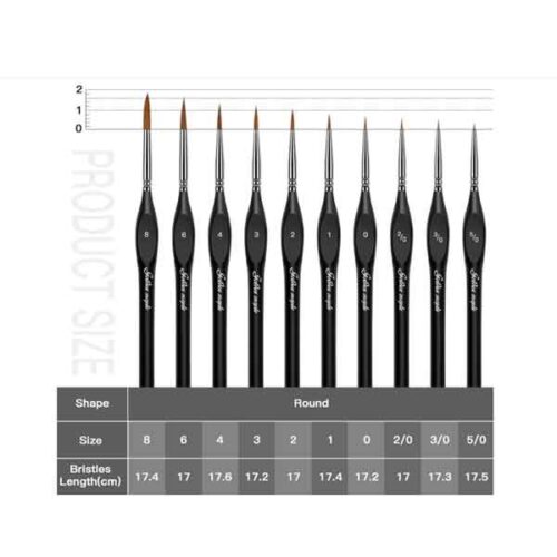 Golden Maple Detail Paint Brushes Set 10pcs