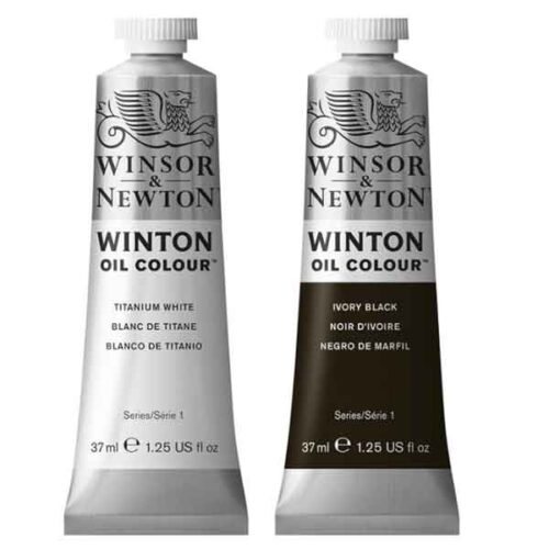 Winton Oil Colour Paint White & Black