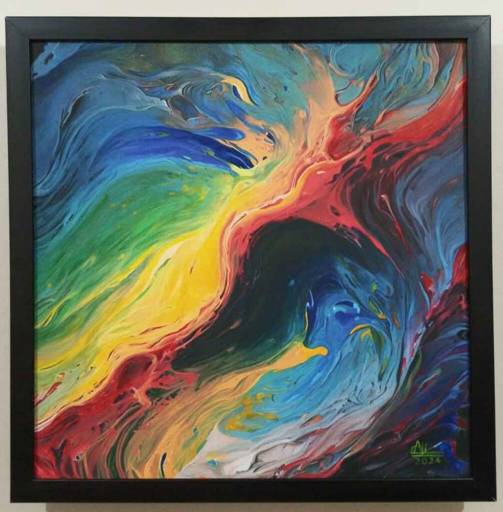 Abstract Acrylic Painting on Canvas – Original Modern Wall Art
